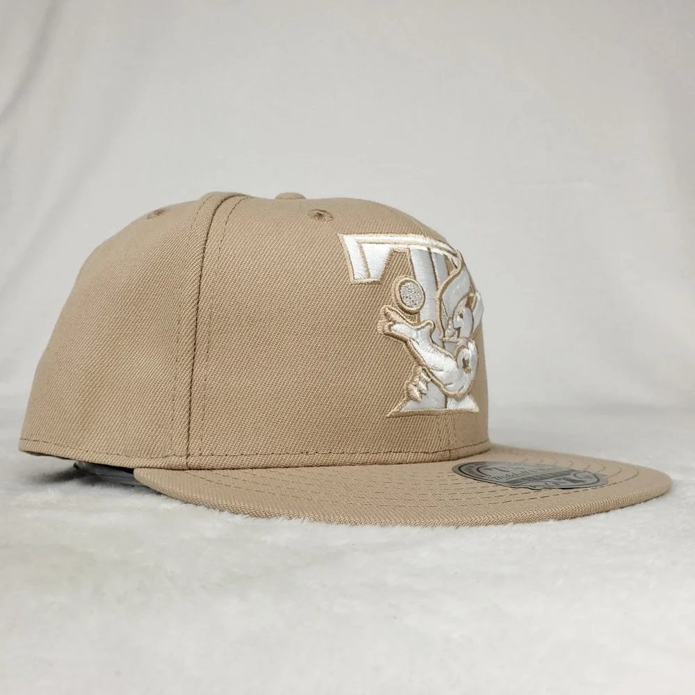 Toronto Blue Jays Mitchell‎ & Ness MLB Fitted 7 3/4 Flatbill Cap Hat Khaki NWT